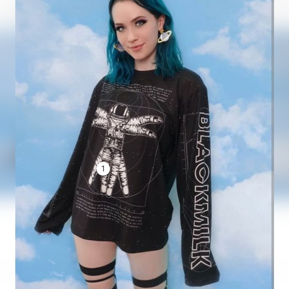🪐✨️Astro-Vitruvian Man Longsleeve Oversized BFT